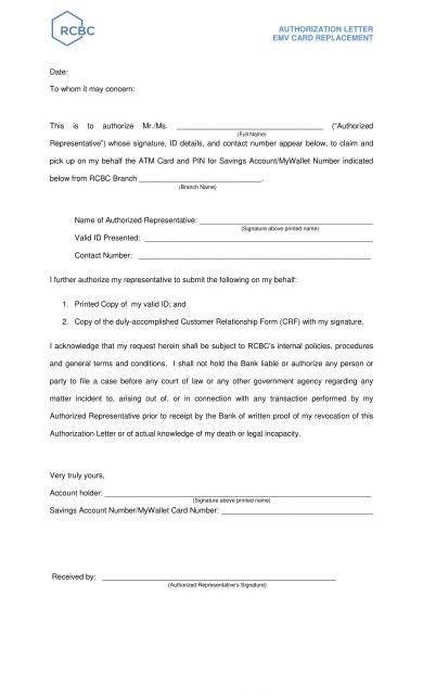 bpi authorization letter 2023|Authorize a Representative .